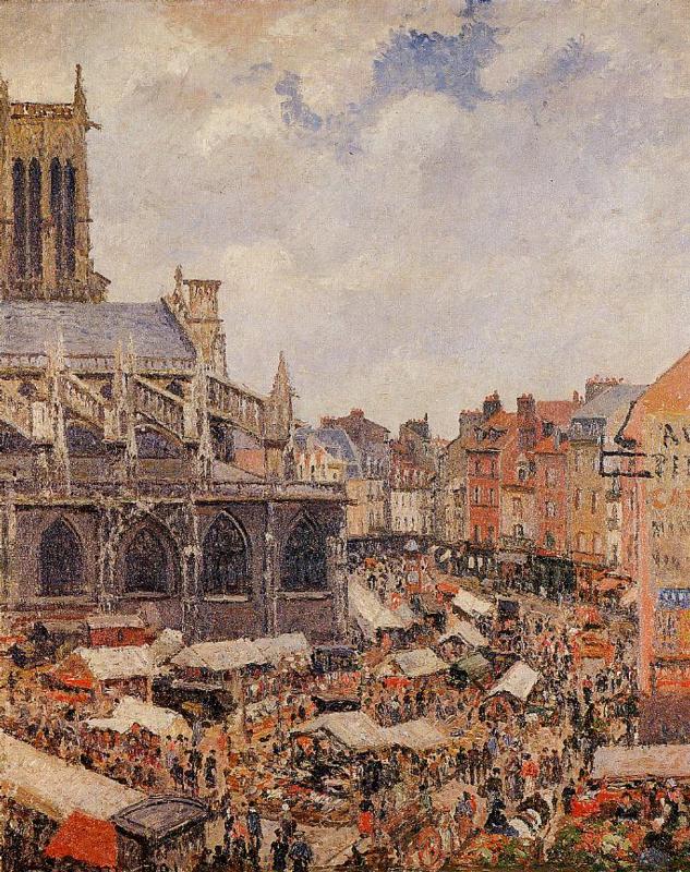 Камиль Писсарро. "Рынок у церкви Сен-Жак, Дьеп". 1901.